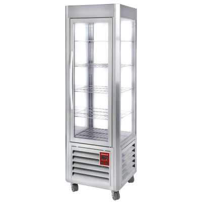 Vitrine panoramique, 5 grilles, 360 LT, Inox. SNE/GN-A5-R2
